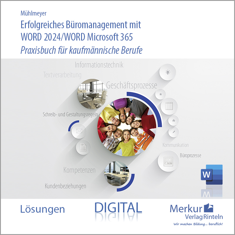 Erfolgreiches Büromanagement mit Word 2024 / Word Microsoft 365 Praxisbuch für kaufmännische Berufe - digitales Lehrerbegleitmaterial